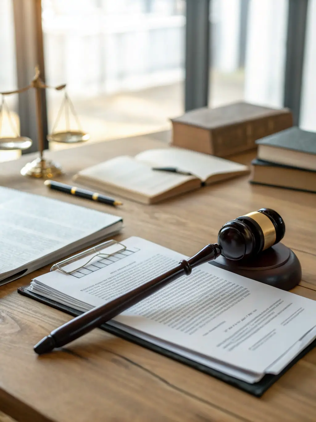 An image of a gavel and legal documents, symbolizing the legal and compliant nature of the tax hacks provided by Tax Blocker.