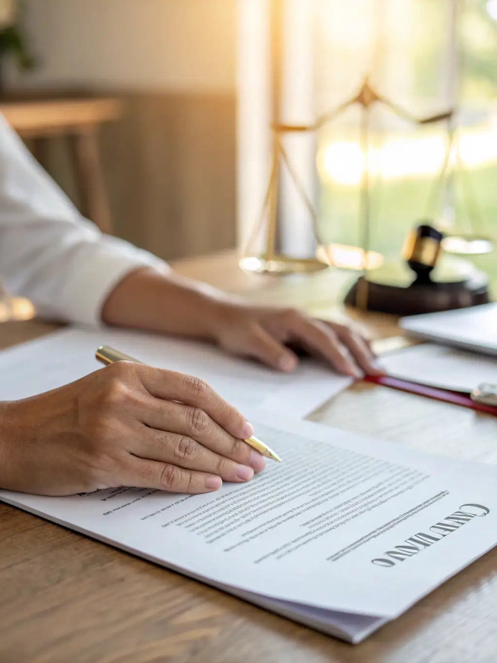 A close-up of a legal document with a pen, symbolizing Tax Blocker's legitimate and innovative tax strategies.