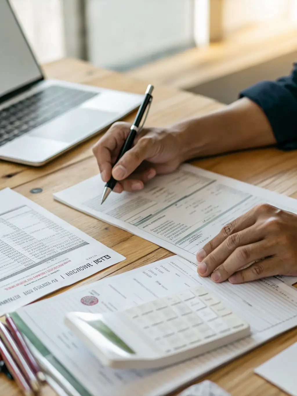 An image depicting a magnifying glass over tax documents, symbolizing a detailed analysis of a client's tax situation for tailored optimization.